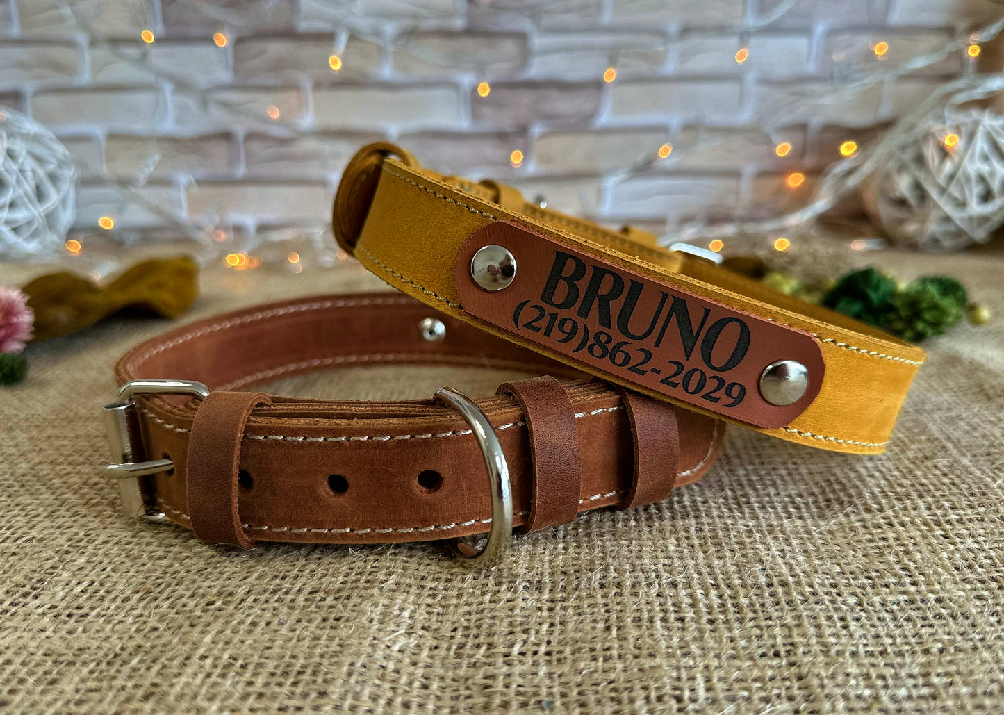 Classic leather collar with a strong, thin design