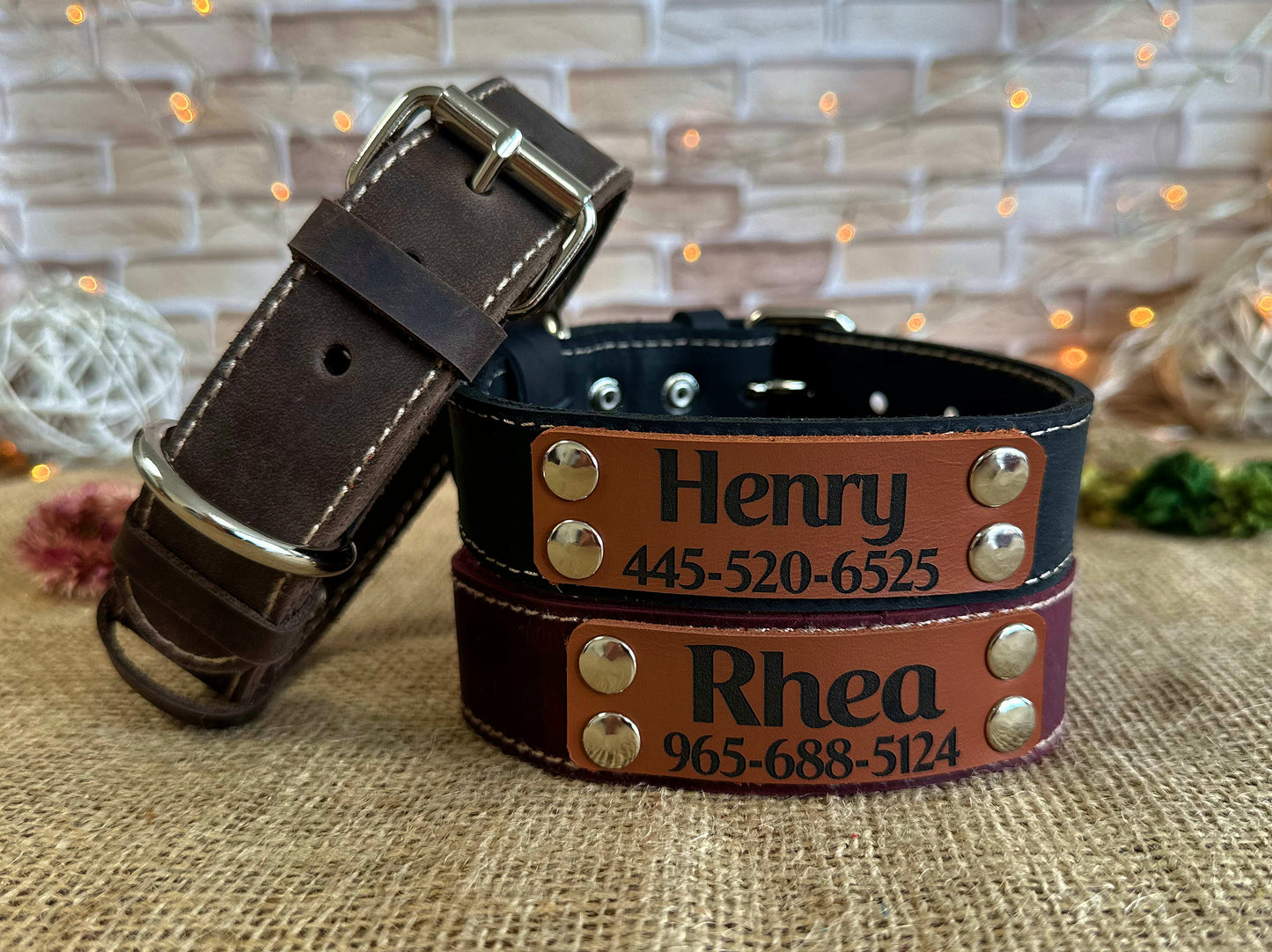 Narrow and durable leather dog collar