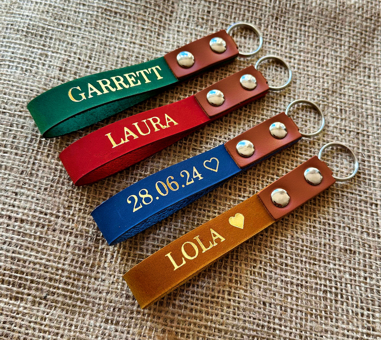 Porte-clés en cuir personnalisé avec nom