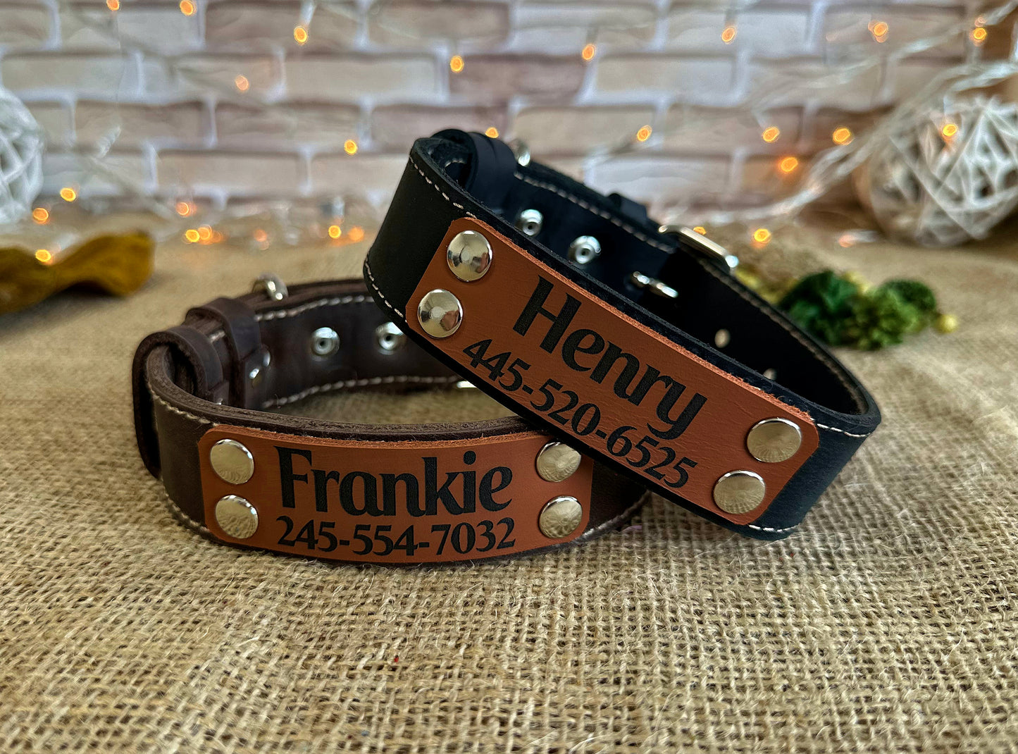 Functional slim leather dog collar with durable feel