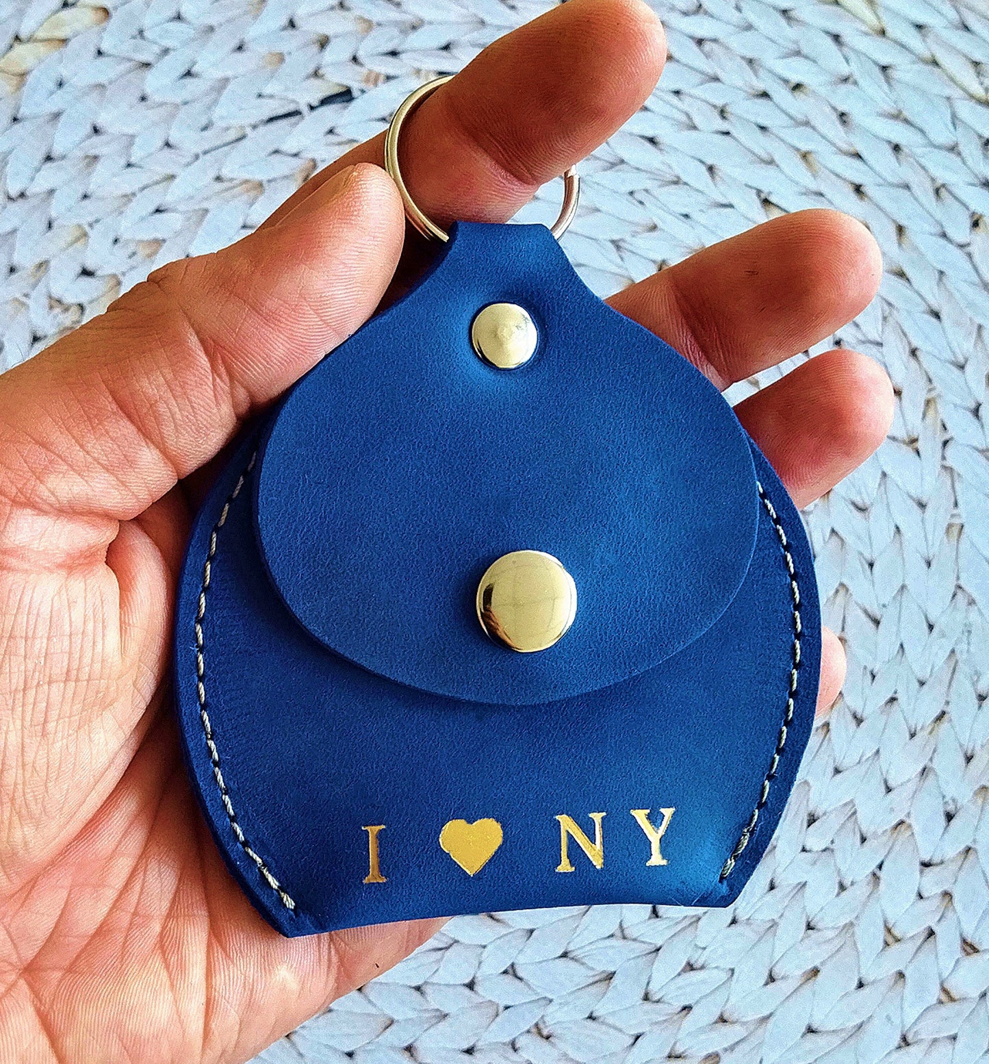 Engraved personalized leather coin pouch with initials for a custom touch