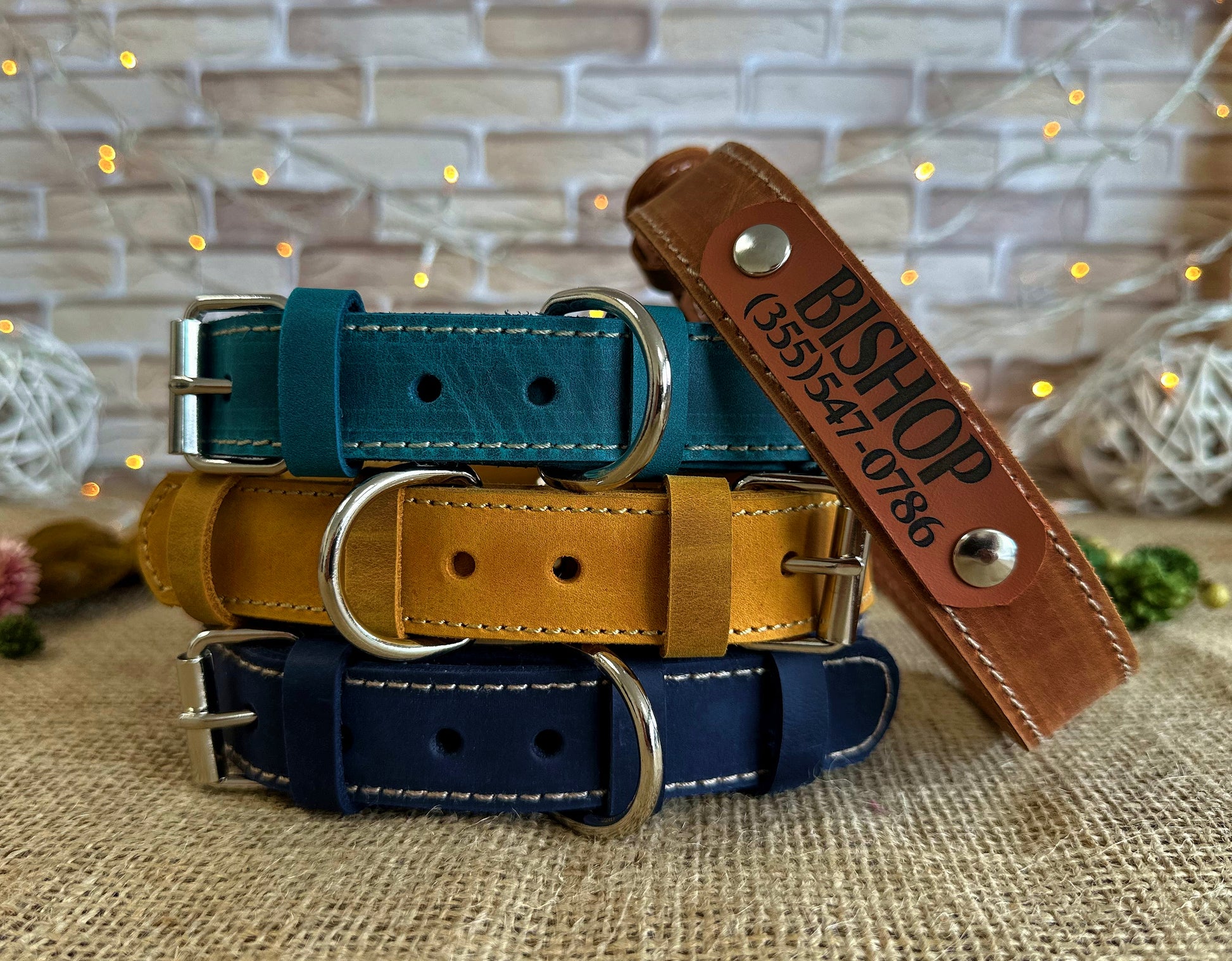 Modern leather dog collar, thin but powerful