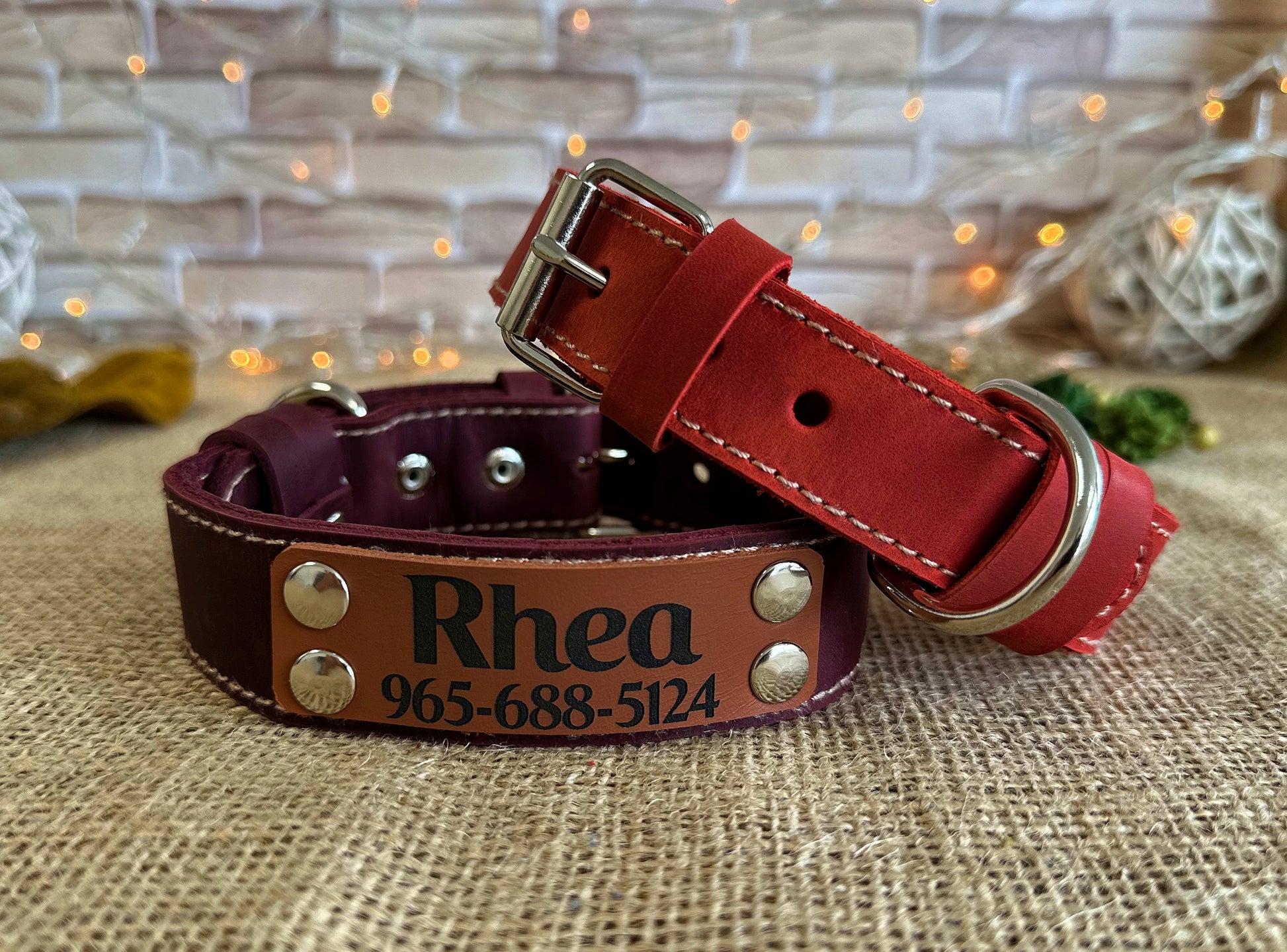 Sleek handmade leather collar with buckle