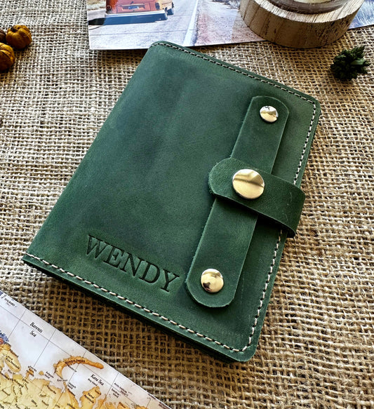 Leather passport wallet