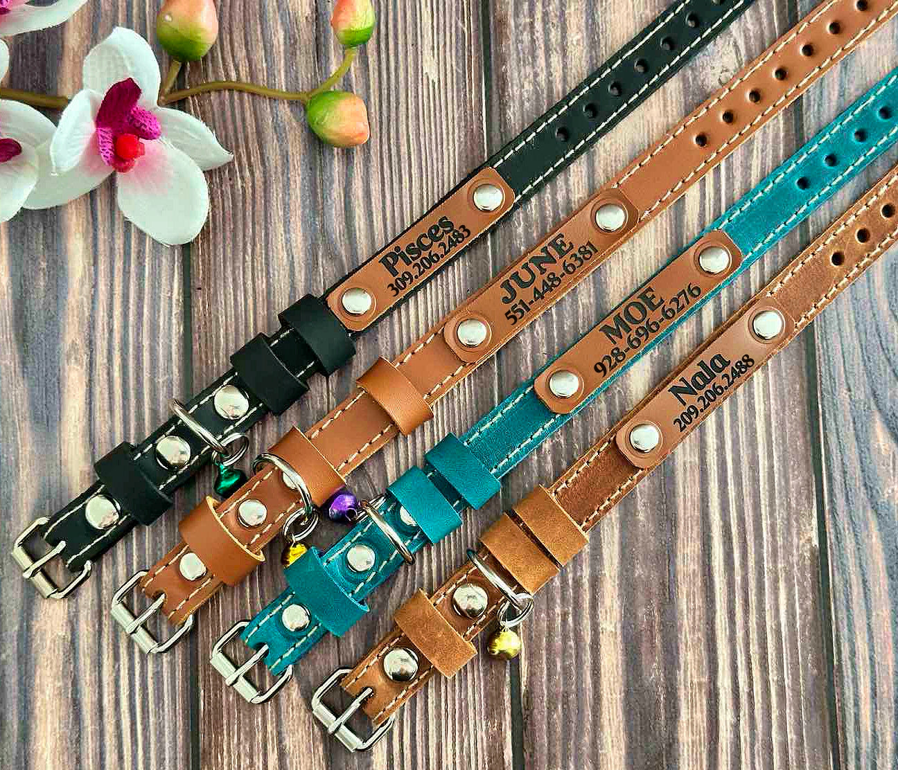 Leather cat collar