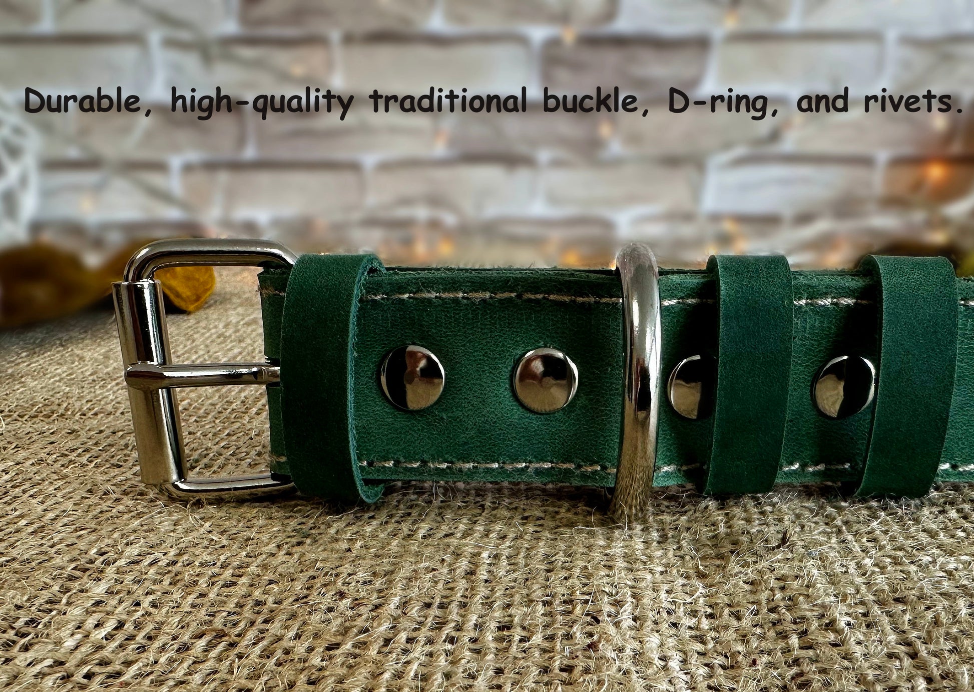 Elegant slim-fit leather collar for pets