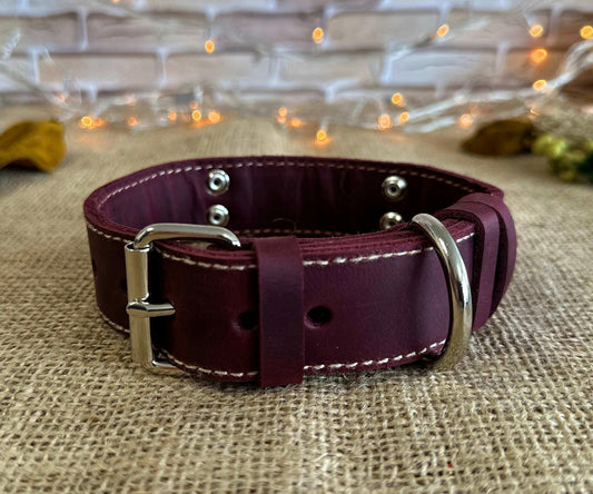 Handcrafted thin leather collar with sturdy build
