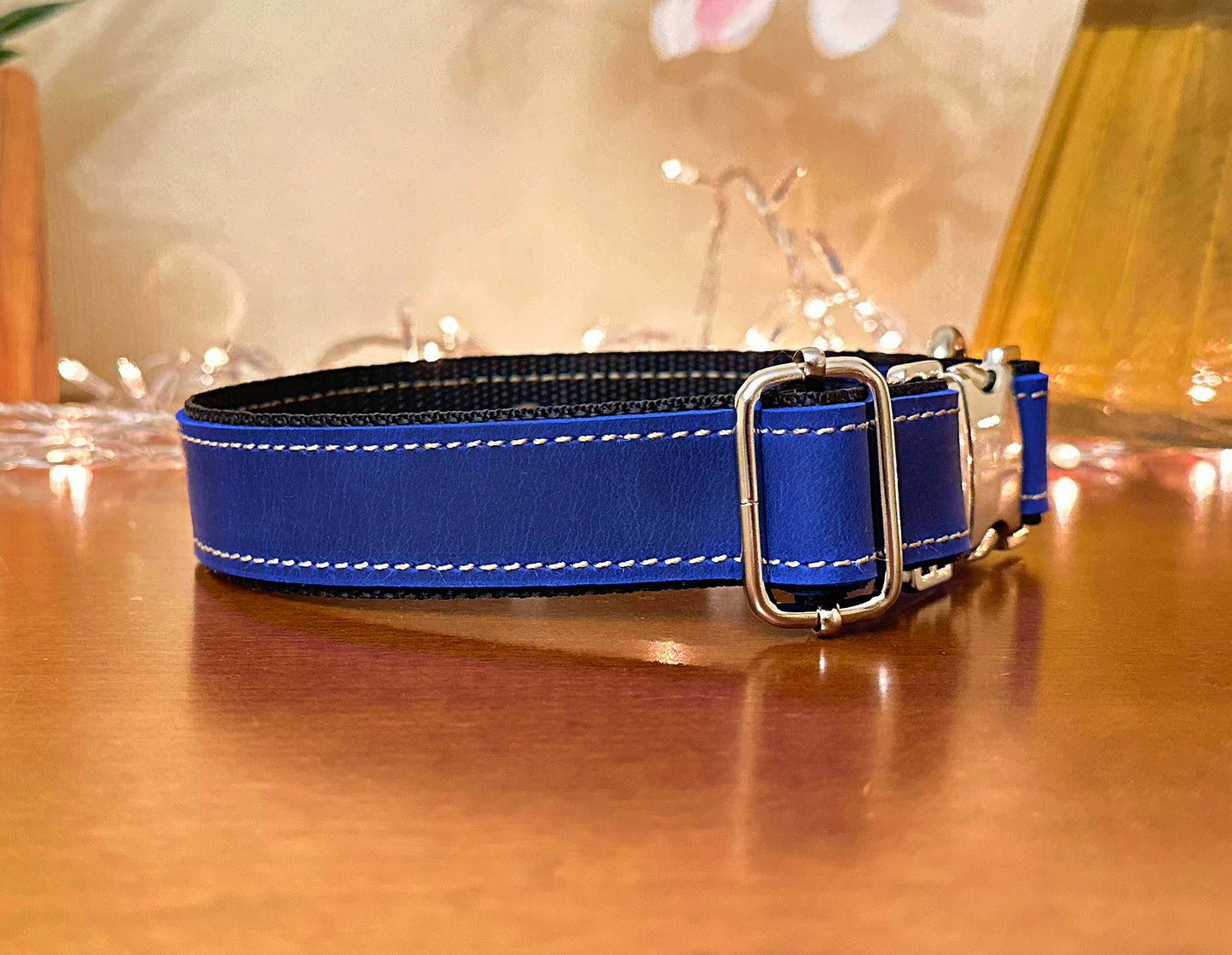 collar with leather and ribbon with name