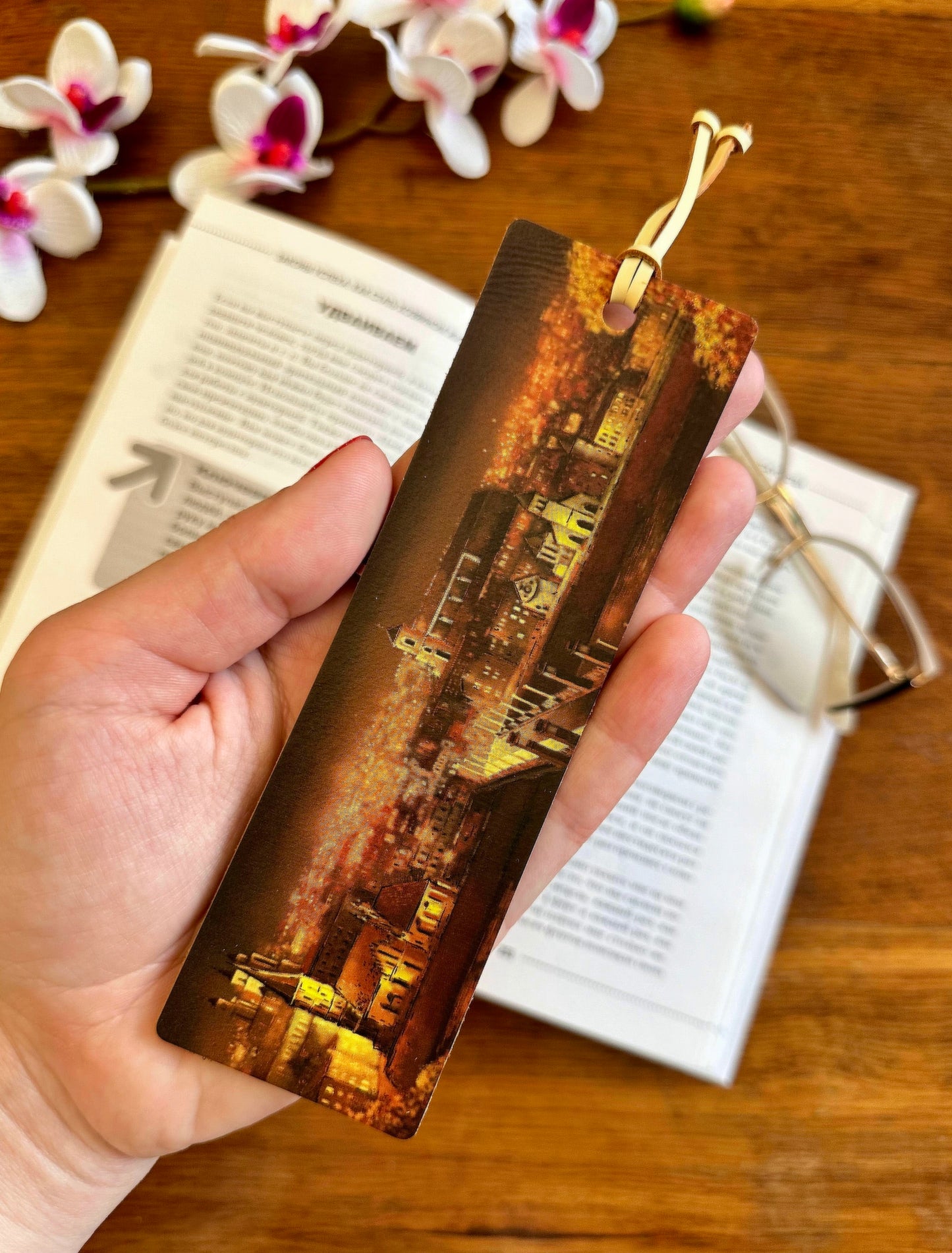 Custom leather bookmark, ideal for book lovers who appreciate a personalized and unique reading accessory