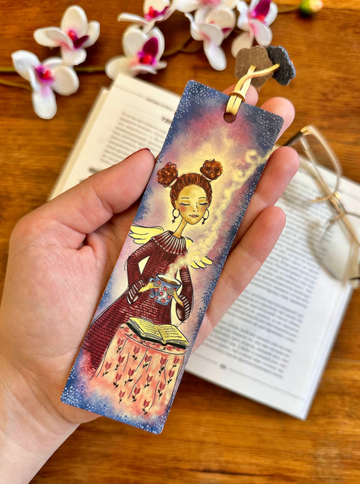 Personalized leather bookmark in elegant gift packaging, ready to be gifted to a loved one