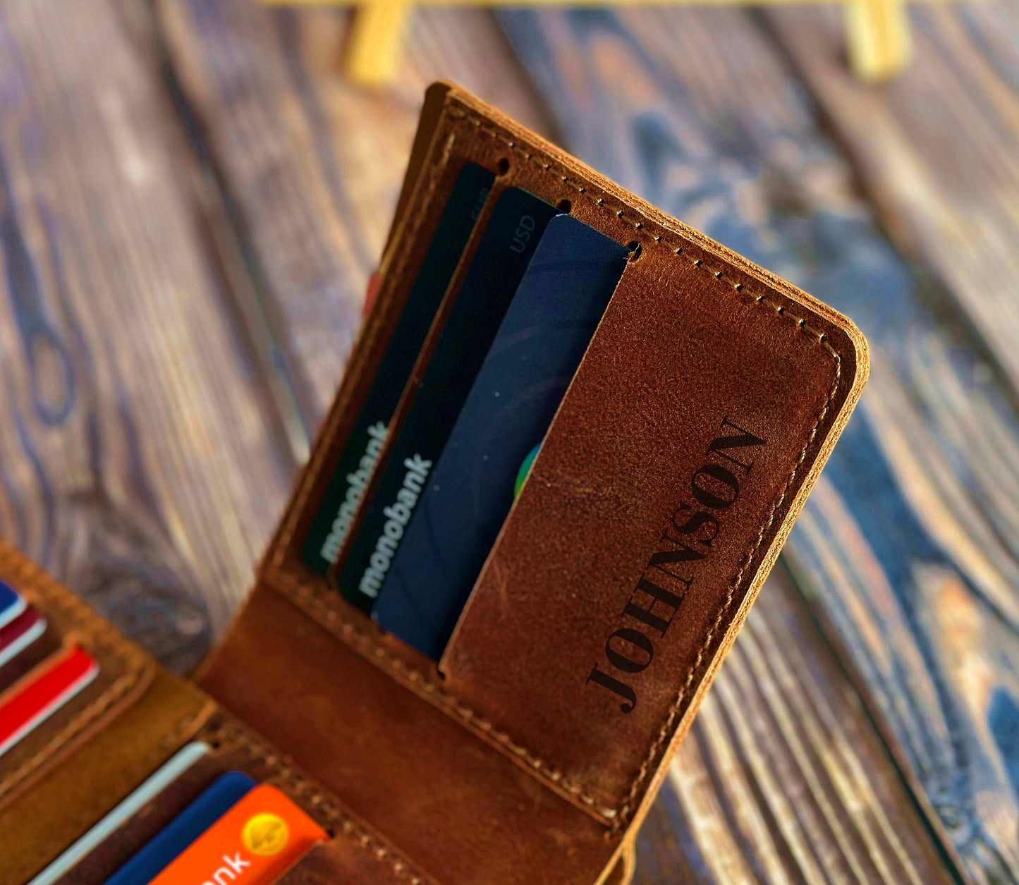 custom leather wallet