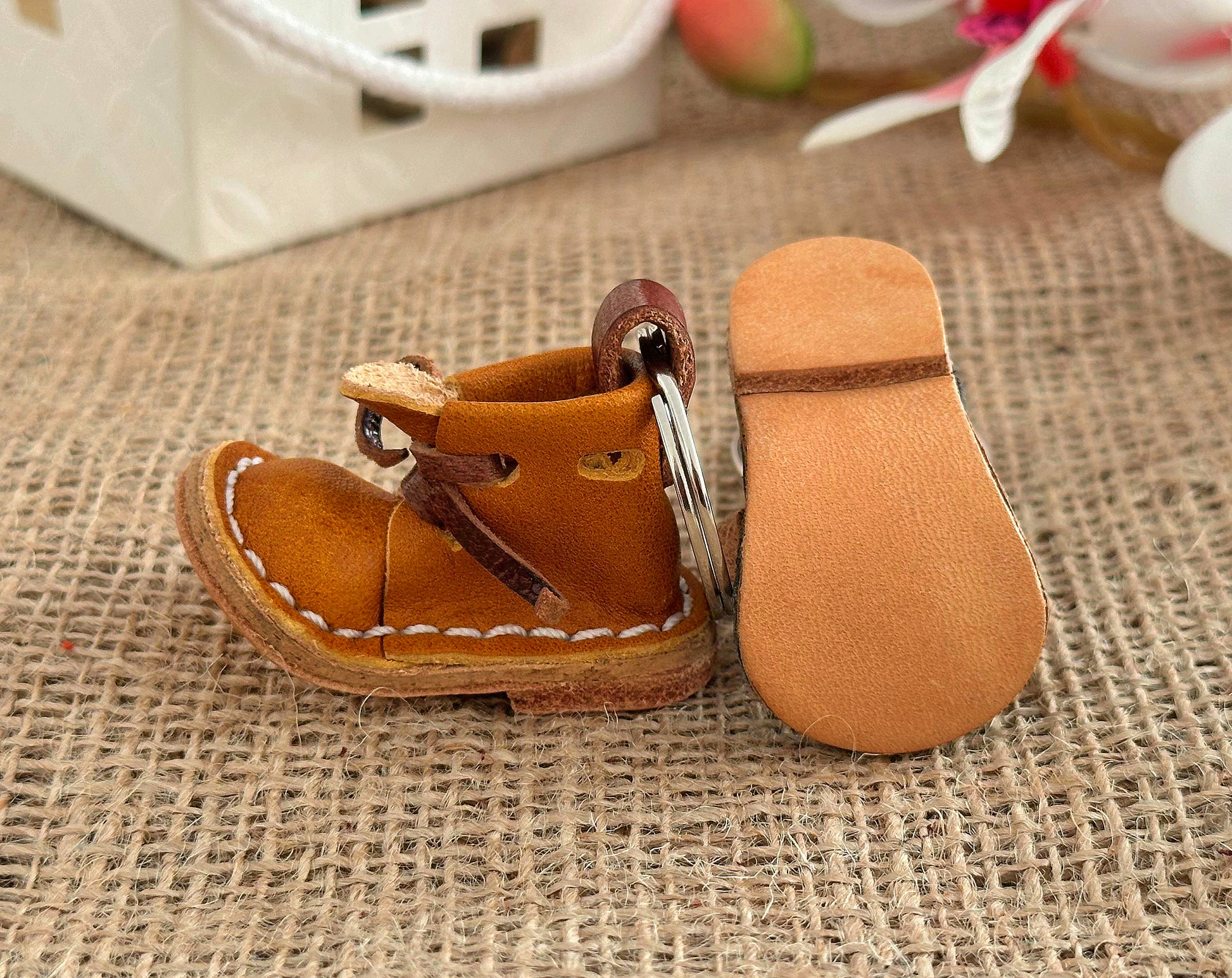 Leather boot keychain for women, offering a stylish accessory that pairs well with any outfit