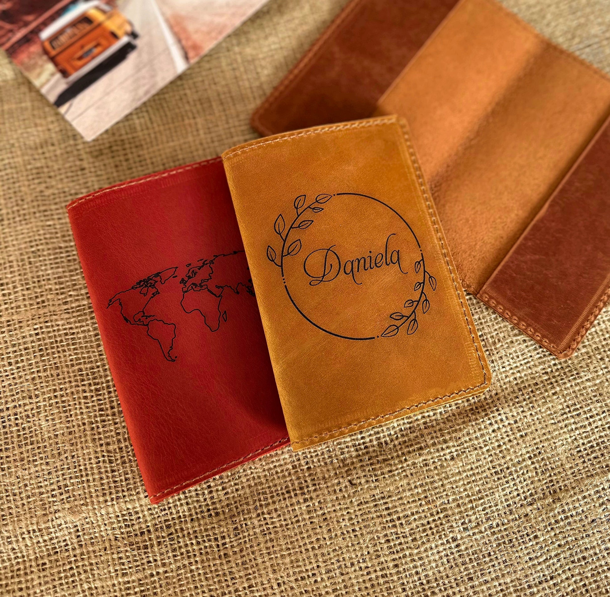 Travel wallet holding passport and ID cards